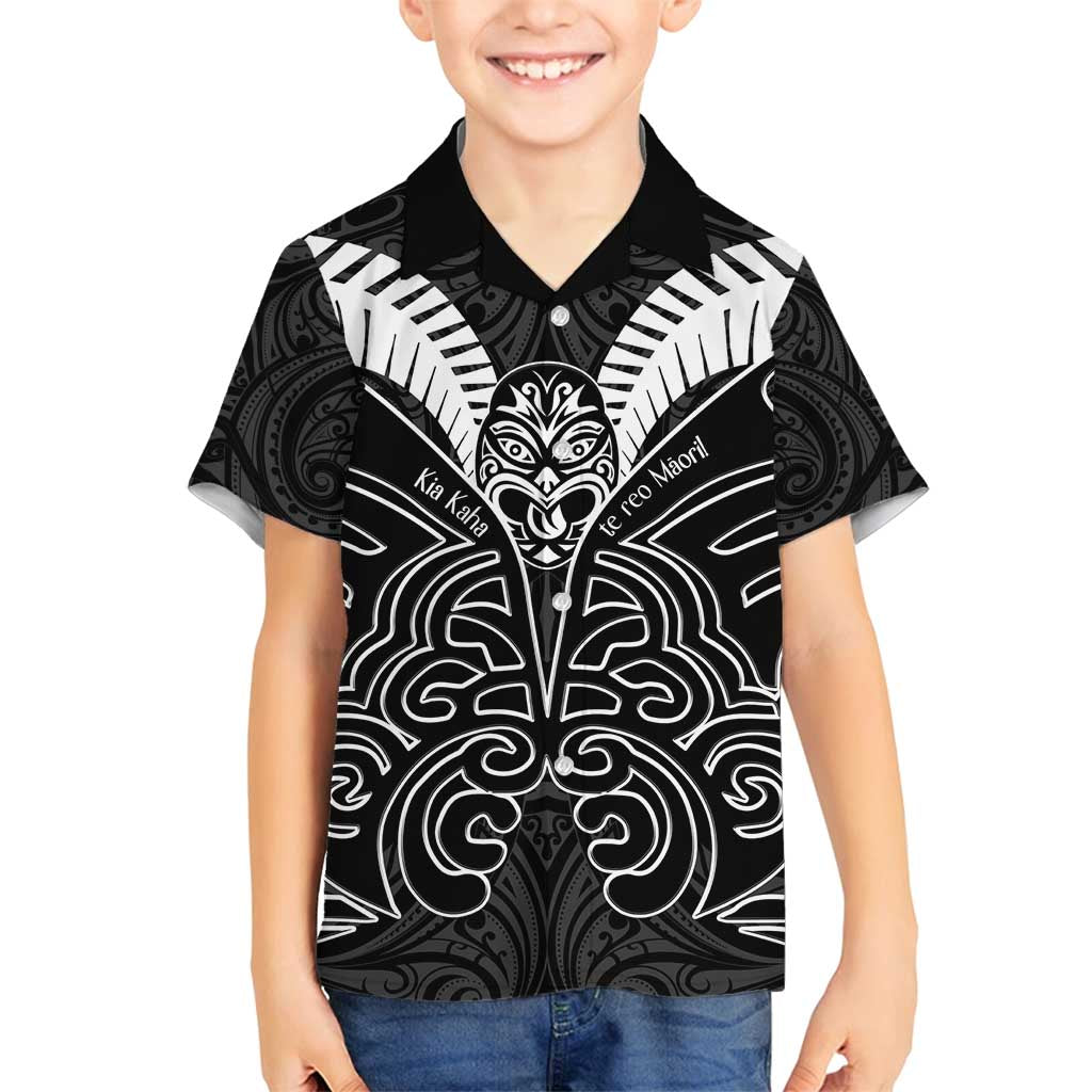 Kia Kaha Te Reo Maori Family Matching Off Shoulder Maxi Dress and Hawaiian Shirt Aotearoa Hei Tiki With Hongi
