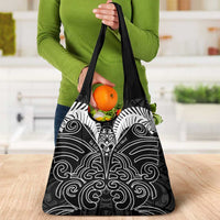 Kia Kaha Te Reo Maori Grocery Bag Aotearoa Hei Tiki With Hongi LT14 - Polynesian Pride