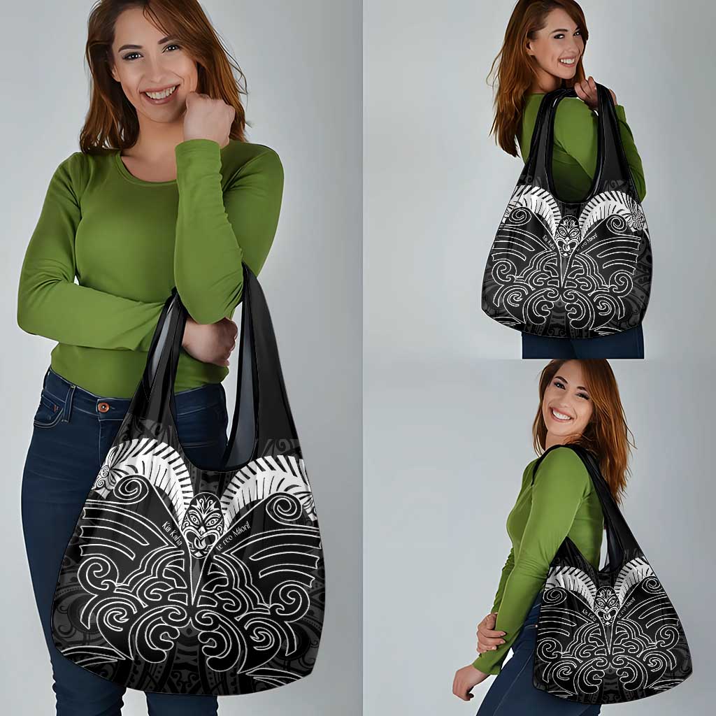 Kia Kaha Te Reo Maori Grocery Bag Aotearoa Hei Tiki With Hongi LT14 - Polynesian Pride