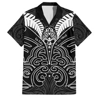 Kia Kaha Te Reo Maori Hawaiian Shirt Aotearoa Hei Tiki With Hongi LT14 Black - Polynesian Pride