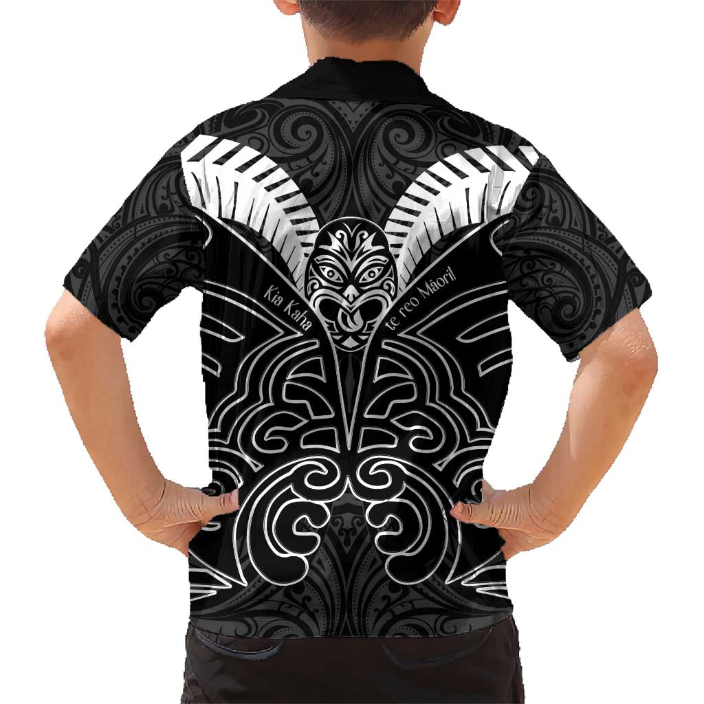 Kia Kaha Te Reo Maori Kid Hawaiian Shirt Aotearoa Hei Tiki With Hongi