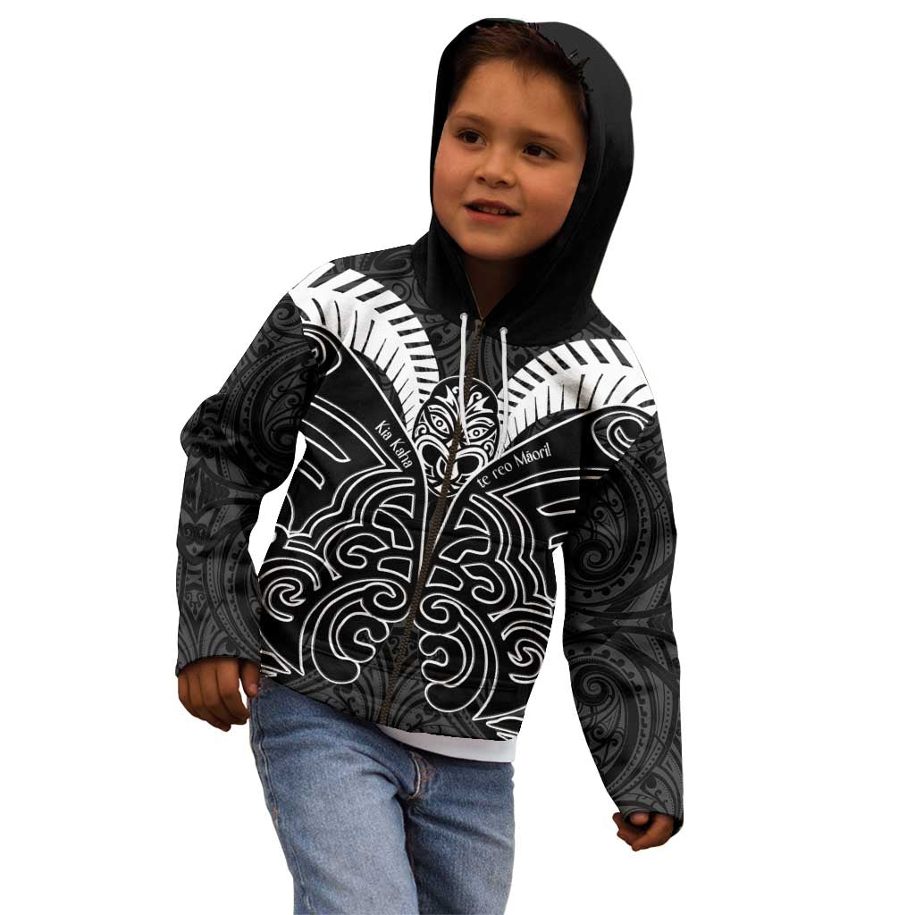 Kia Kaha Te Reo Maori Kid Hoodie Aotearoa Hei Tiki With Hongi