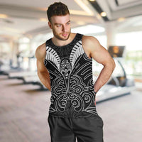 Kia Kaha Te Reo Maori Men Tank Top Aotearoa Hei Tiki With Hongi LT14 Black - Polynesian Pride