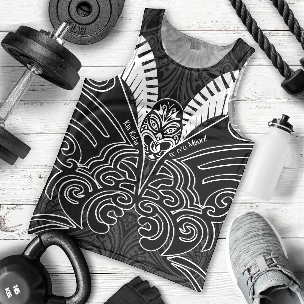 Kia Kaha Te Reo Maori Men Tank Top Aotearoa Hei Tiki With Hongi LT14 - Polynesian Pride