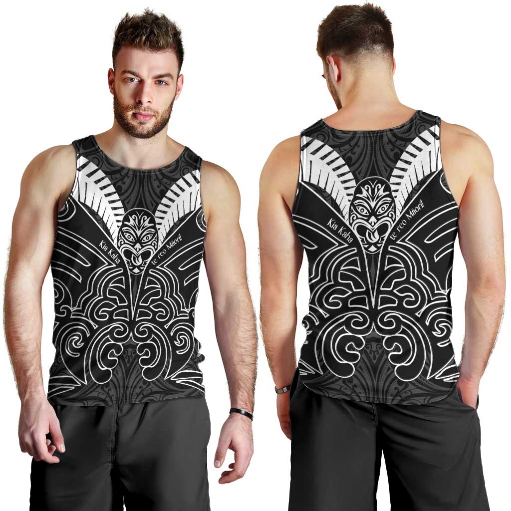 Kia Kaha Te Reo Maori Men Tank Top Aotearoa Hei Tiki With Hongi LT14 - Polynesian Pride
