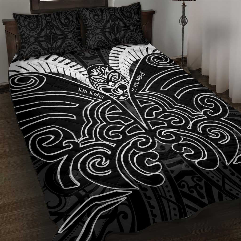 Kia Kaha Te Reo Maori Quilt Bed Set Aotearoa Hei Tiki With Hongi