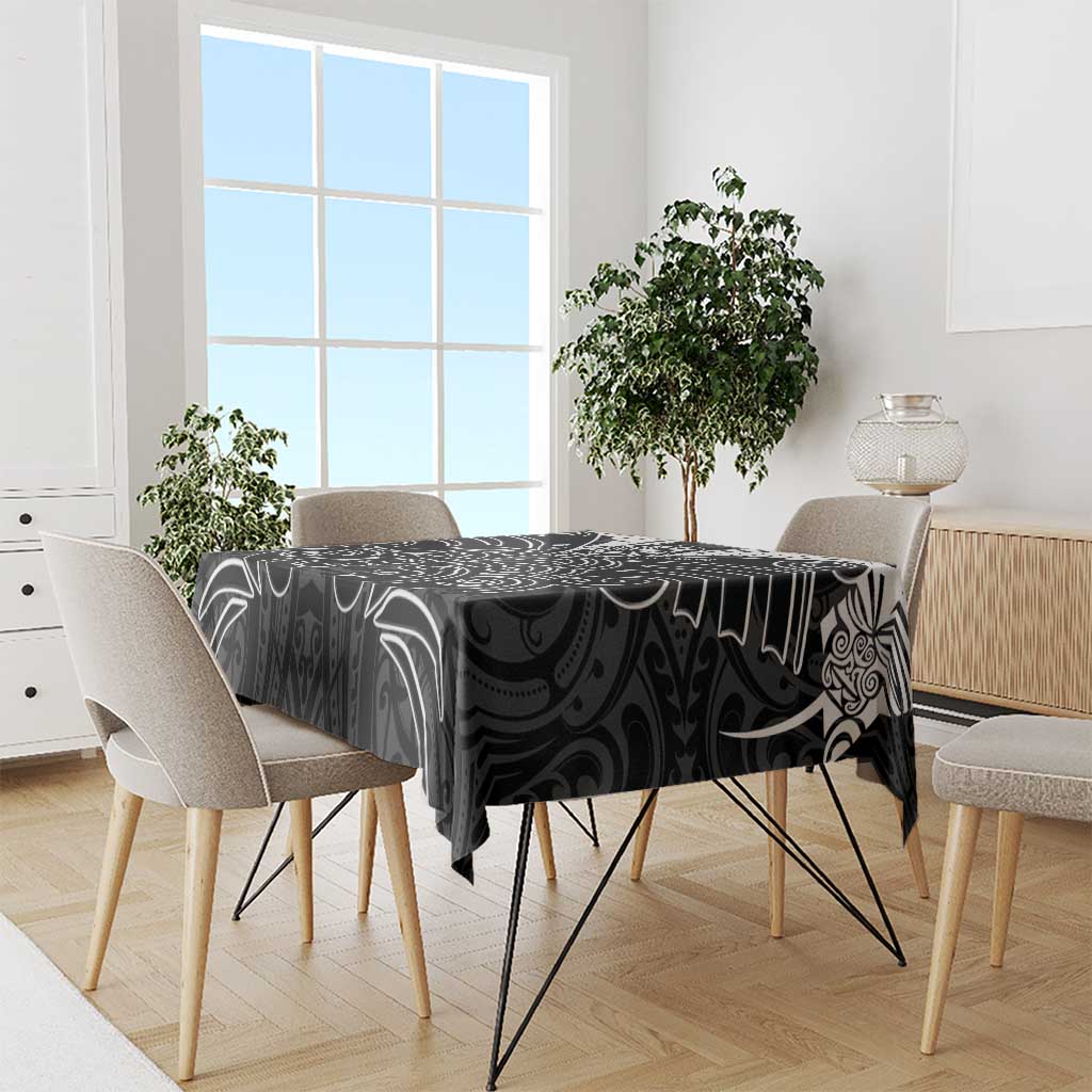 Kia Kaha Te Reo Maori Tablecloth Aotearoa Hei Tiki With Hongi LT14 - Polynesian Pride