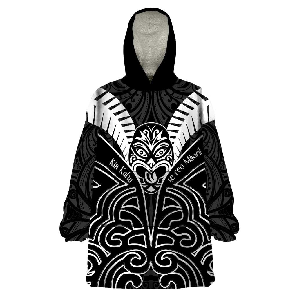 Kia Kaha Te Reo Maori Wearable Blanket Hoodie Aotearoa Hei Tiki With Hongi