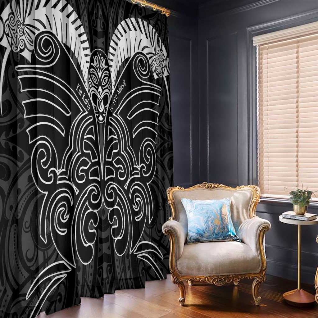 Kia Kaha Te Reo Maori Window Curtain Aotearoa Hei Tiki With Hongi LT14 - Polynesian Pride