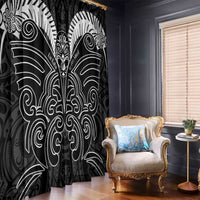 Kia Kaha Te Reo Maori Window Curtain Aotearoa Hei Tiki With Hongi LT14 - Polynesian Pride