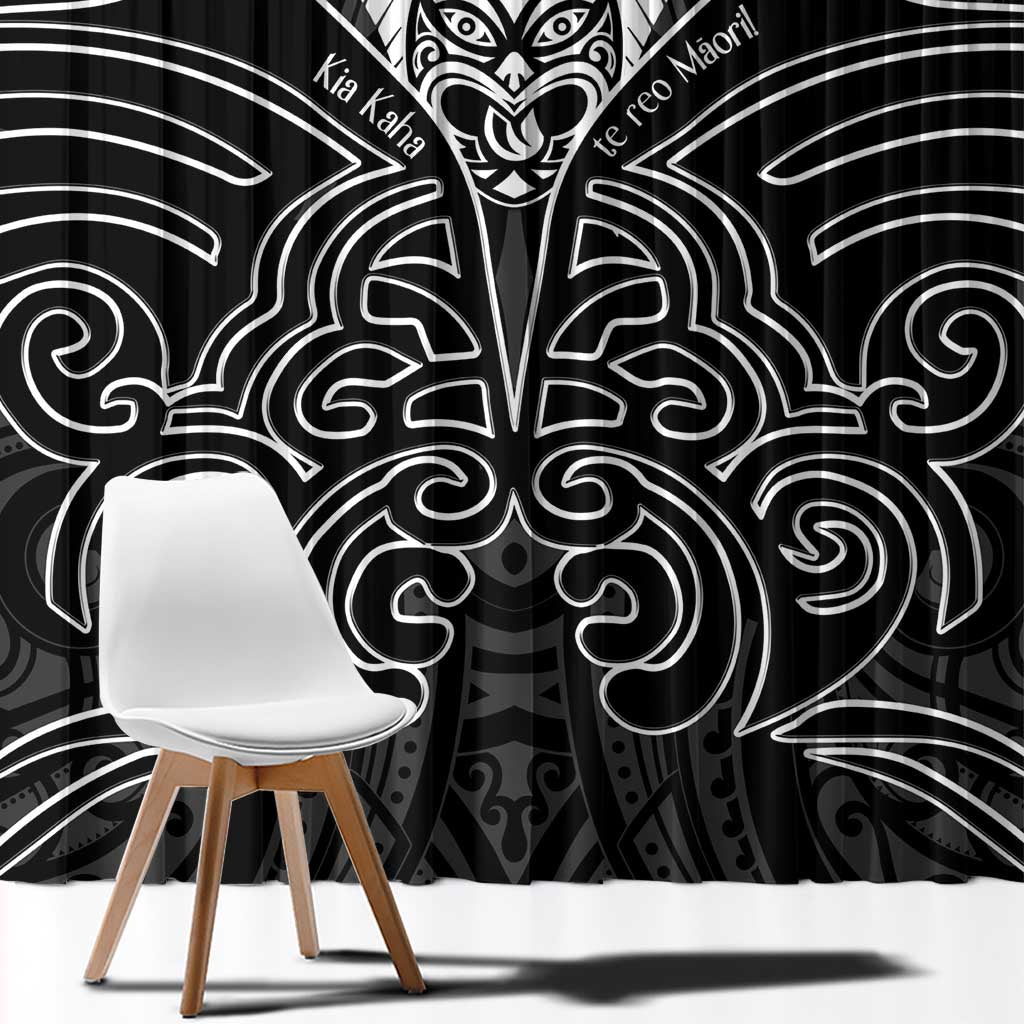 Kia Kaha Te Reo Maori Window Curtain Aotearoa Hei Tiki With Hongi LT14 - Polynesian Pride