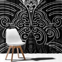 Kia Kaha Te Reo Maori Window Curtain Aotearoa Hei Tiki With Hongi LT14 - Polynesian Pride