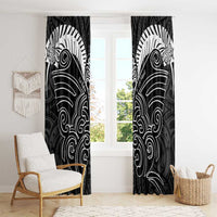 Kia Kaha Te Reo Maori Window Curtain Aotearoa Hei Tiki With Hongi LT14 - Polynesian Pride