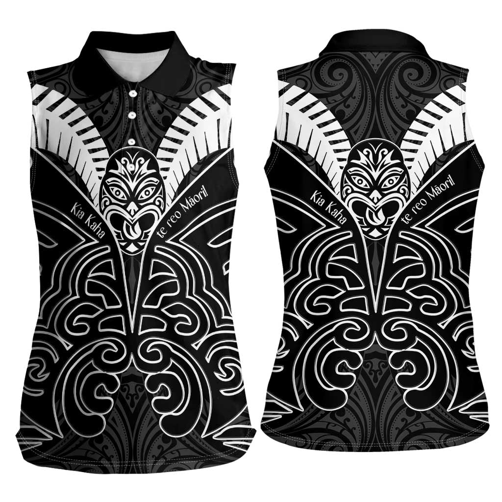 Kia Kaha Te Reo Maori Women Sleeveless Polo Shirt Aotearoa Hei Tiki With Hongi