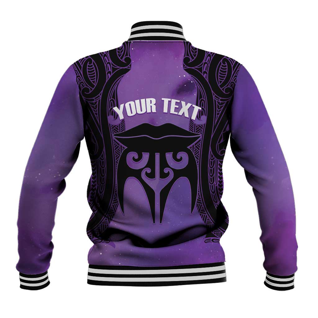 Personalised New Zealand Suffrage Day Baseball Jacket Maori Tattoo Galaxy Vibe LT14 - Polynesian Pride