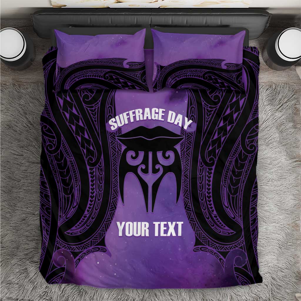 Personalised New Zealand Suffrage Day Bedding Set Maori Tattoo Galaxy Vibe - Polynesian Pride