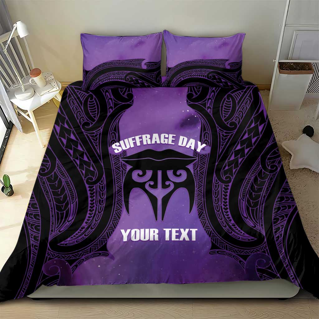 Personalised New Zealand Suffrage Day Bedding Set Maori Tattoo Galaxy Vibe - Polynesian Pride