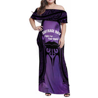 Personalised New Zealand Suffrage Day Family Matching Off Shoulder Maxi Dress and Hawaiian Shirt Maori Tattoo Galaxy Vibe - Polynesian Pride