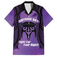 Personalised New Zealand Suffrage Day Family Matching Off Shoulder Short Dress and Hawaiian Shirt Maori Tattoo Galaxy Vibe - Polynesian Pride