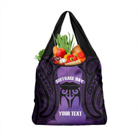 Personalised New Zealand Suffrage Day Grocery Bag Maori Tattoo Galaxy Vibe LT14 1-pack One Size Purple - Polynesian Pride