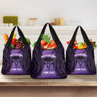 Personalised New Zealand Suffrage Day Grocery Bag Maori Tattoo Galaxy Vibe LT14 3-pack One Size Purple - Polynesian Pride
