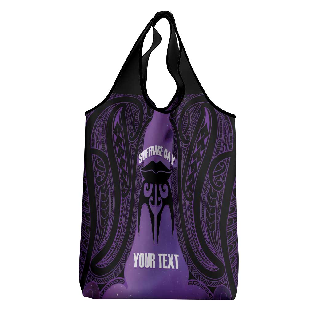 Personalised New Zealand Suffrage Day Grocery Bag Maori Tattoo Galaxy Vibe LT14 - Polynesian Pride