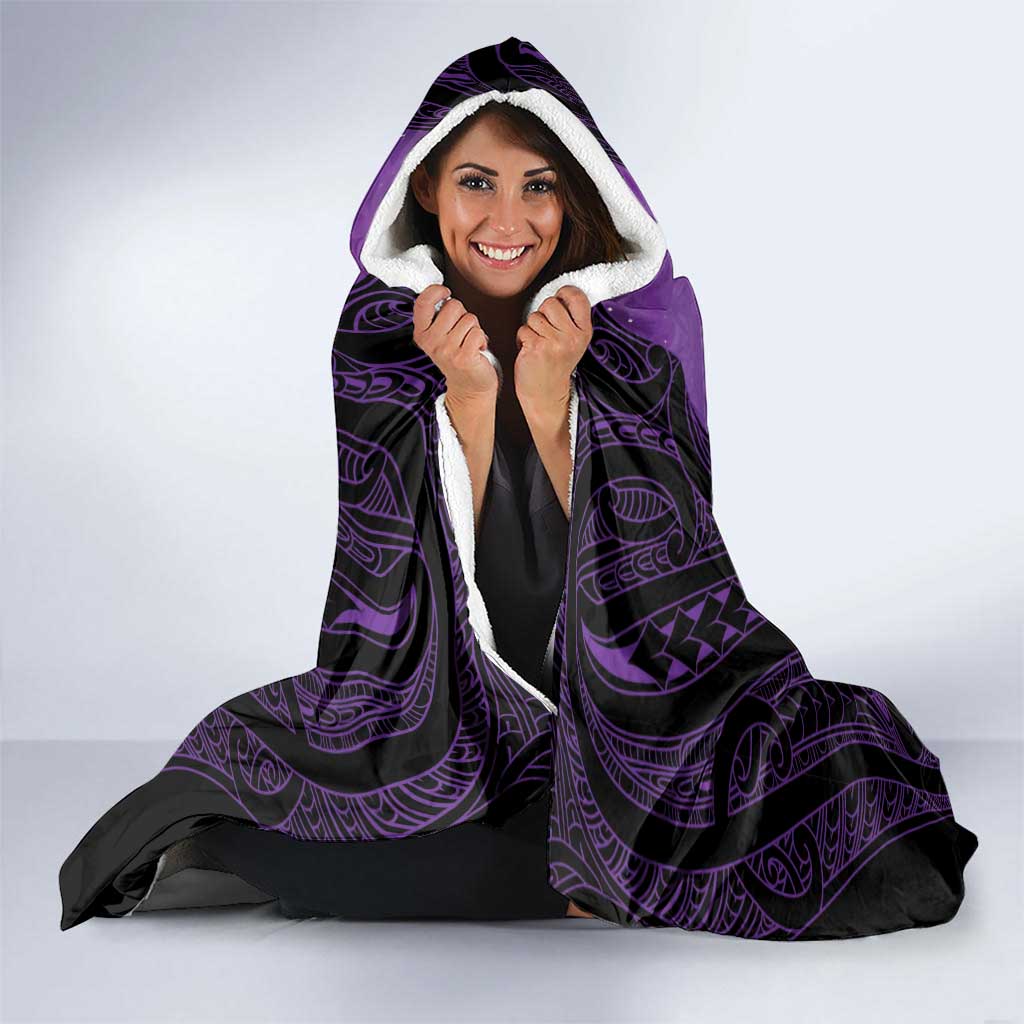 Personalised New Zealand Suffrage Day Hooded Blanket Maori Tattoo Galaxy Vibe - Polynesian Pride