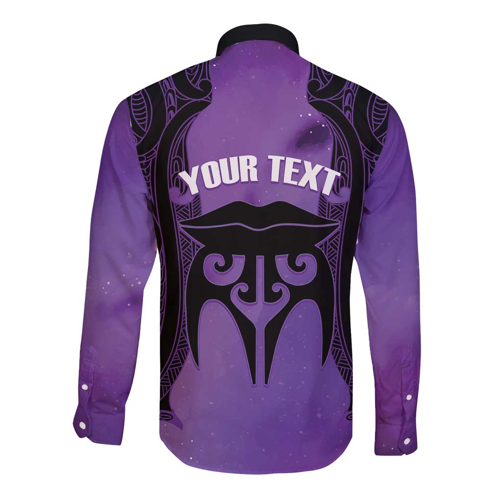 Personalised New Zealand Suffrage Day Long Sleeve Button Shirt Maori Tattoo Galaxy Vibe LT14 - Polynesian Pride