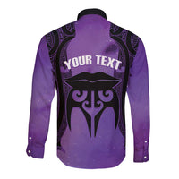 Personalised New Zealand Suffrage Day Long Sleeve Button Shirt Maori Tattoo Galaxy Vibe LT14 - Polynesian Pride