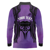 Personalised New Zealand Suffrage Day Long Sleeve Polo Shirt Maori Tattoo Galaxy Vibe - Polynesian Pride