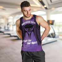 Personalised New Zealand Suffrage Day Men Tank Top Maori Tattoo Galaxy Vibe LT14 Purple - Polynesian Pride