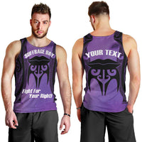 Personalised New Zealand Suffrage Day Men Tank Top Maori Tattoo Galaxy Vibe LT14 - Polynesian Pride