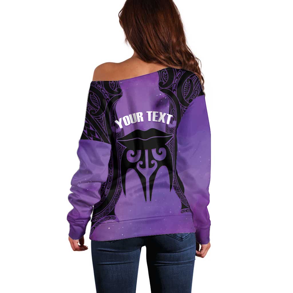 Personalised New Zealand Suffrage Day Off Shoulder Sweater Maori Tattoo Galaxy Vibe - Polynesian Pride