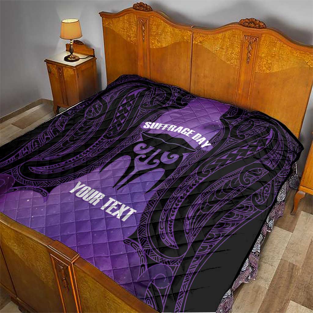 Personalised New Zealand Suffrage Day Quilt Maori Tattoo Galaxy Vibe - Polynesian Pride