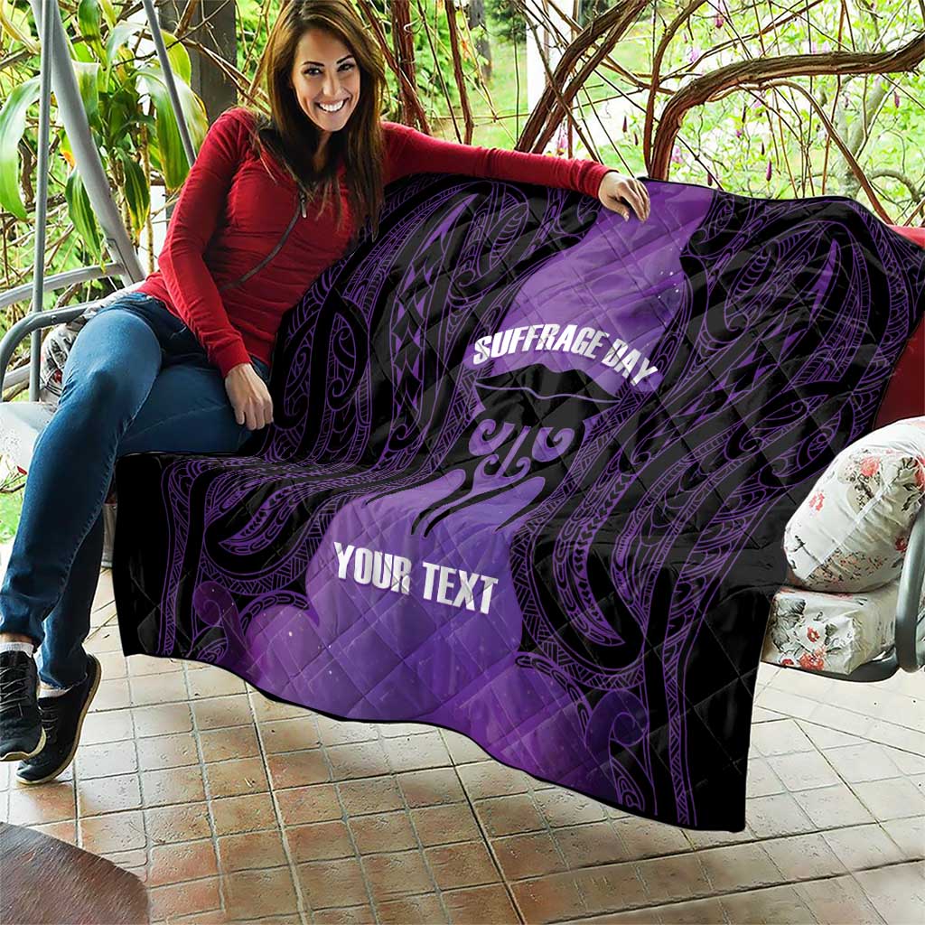 Personalised New Zealand Suffrage Day Quilt Maori Tattoo Galaxy Vibe - Polynesian Pride