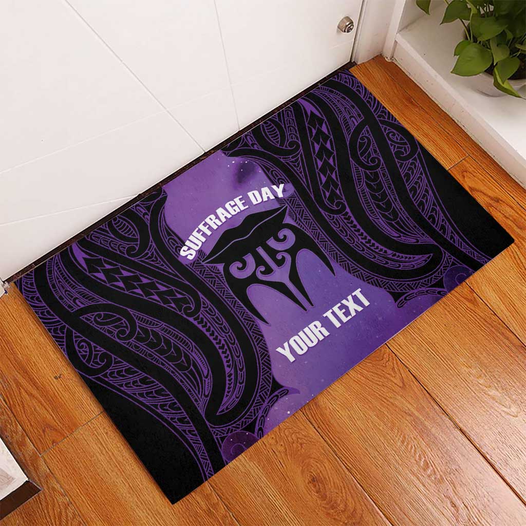 Personalised New Zealand Suffrage Day Rubber Doormat Maori Tattoo Galaxy Vibe LT14 - Polynesian Pride
