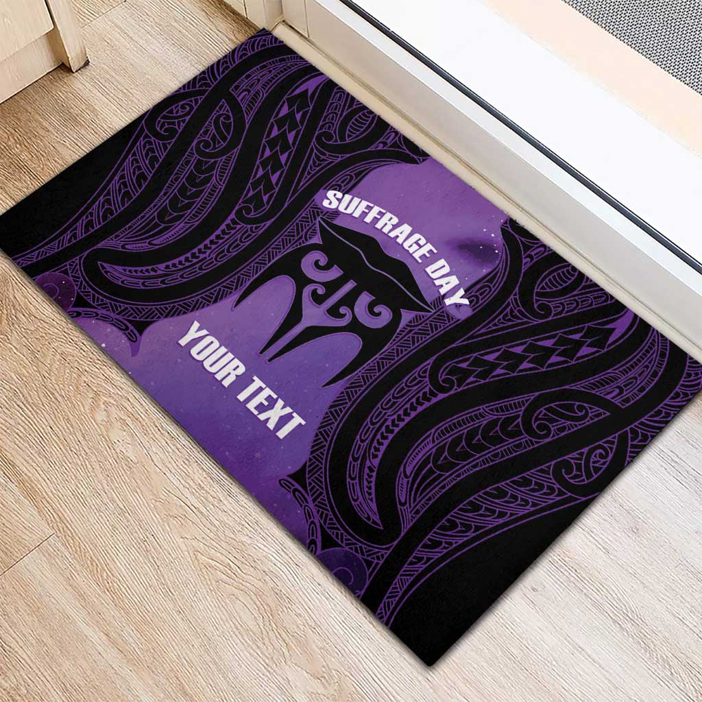Personalised New Zealand Suffrage Day Rubber Doormat Maori Tattoo Galaxy Vibe LT14 - Polynesian Pride