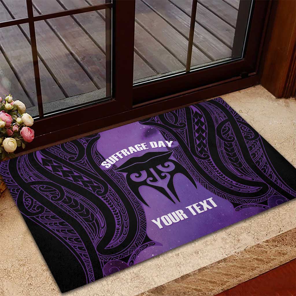 Personalised New Zealand Suffrage Day Rubber Doormat Maori Tattoo Galaxy Vibe LT14 - Polynesian Pride