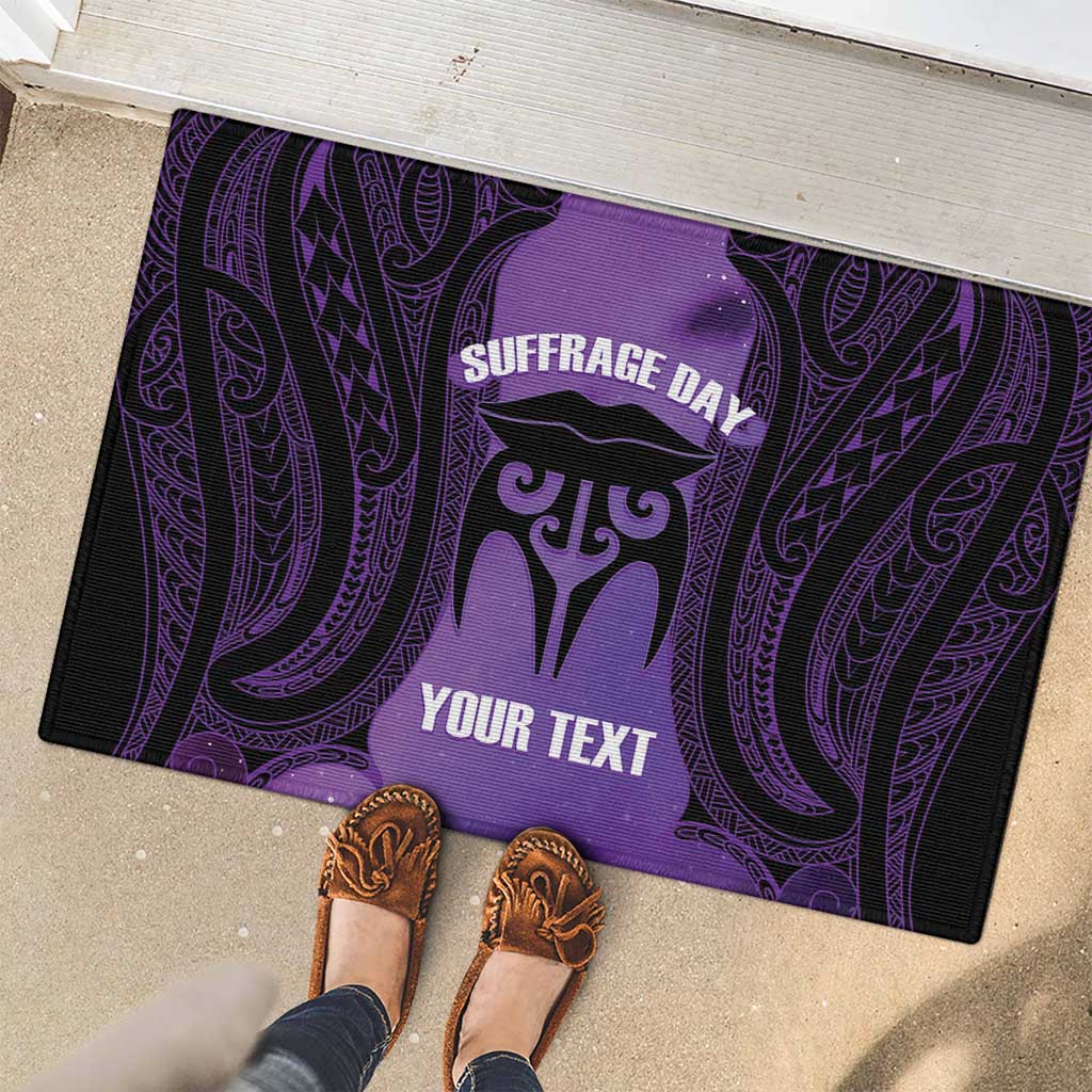 Personalised New Zealand Suffrage Day Rubber Doormat Maori Tattoo Galaxy Vibe LT14 - Polynesian Pride