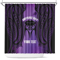 Personalised New Zealand Suffrage Day Shower Curtain Maori Tattoo Galaxy Vibe - Polynesian Pride