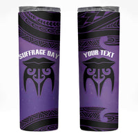 Personalised New Zealand Suffrage Day Skinny Tumbler Maori Tattoo Galaxy Vibe - Polynesian Pride