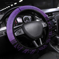 New Zealand Suffrage Day Steering Wheel Cover Maori Tattoo Galaxy Vibe LT14 Universal Fit Purple - Polynesian Pride