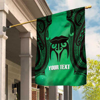 Personalised Moko Kauae New Zealand Garden Flag Maori Chin Tattoo Green - Polynesian Pride