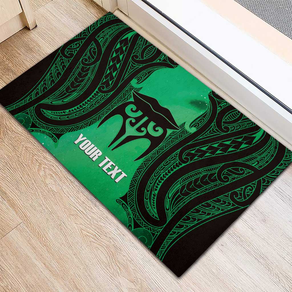 Personalised Moko Kauae New Zealand Rubber Doormat Maori Chin Tattoo Green LT14 - Polynesian Pride