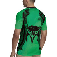 Personalised Moko Kauae New Zealand Rugby Jersey Maori Chin Tattoo Green - Polynesian Pride