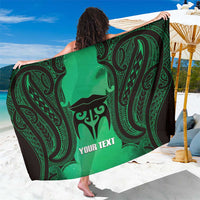 Personalised Moko Kauae New Zealand Sarong Maori Chin Tattoo Green - Polynesian Pride