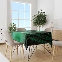 Personalised Moko Kauae New Zealand Tablecloth Maori Chin Tattoo Green LT14 - Polynesian Pride