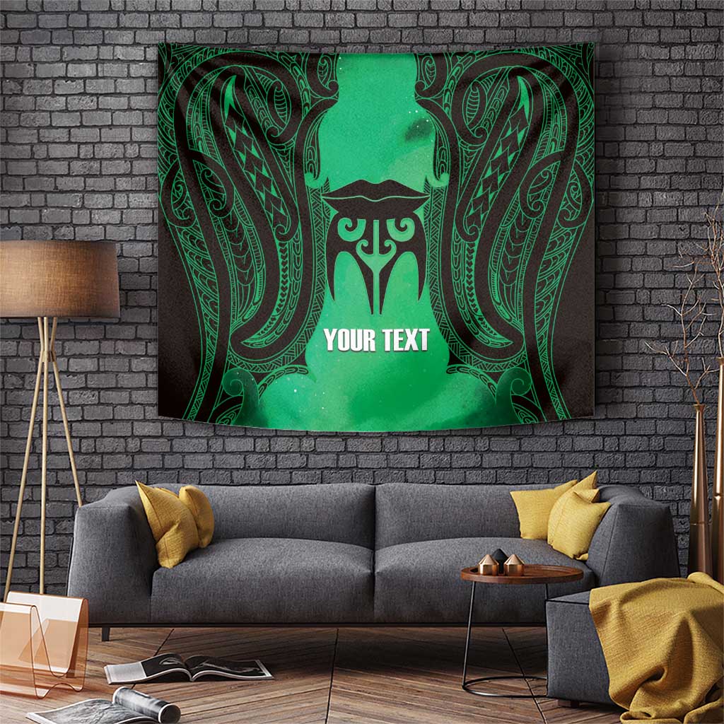 Personalised Moko Kauae New Zealand Tapestry Maori Chin Tattoo Green - Polynesian Pride