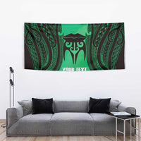 Personalised Moko Kauae New Zealand Tapestry Maori Chin Tattoo Green - Polynesian Pride
