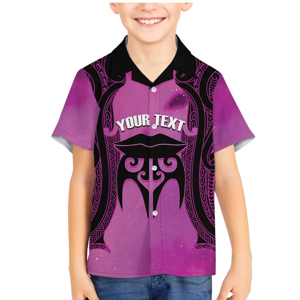 Personalised Moko Kauae New Zealand Family Matching Mermaid Dress and Hawaiian Shirt Maori Chin Tattoo Pink - Polynesian Pride